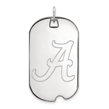 Sterling Silver Rhodium Plated Logoart University Of Alabama Large Dog Tag Pendant