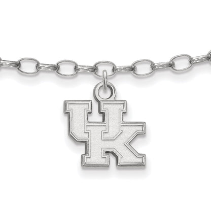Sterling Silver Rhod-Pltd Logoart University of Kentucky Anklet