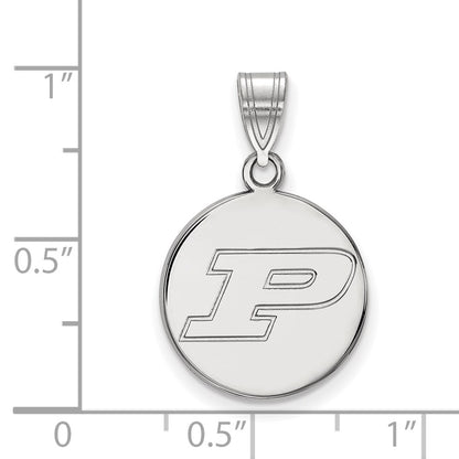 10K White Gold Logoart Purdue University Letter P Medium Disc Pendant