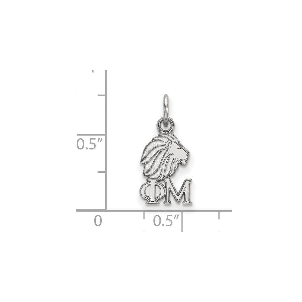 Sterling Silver Rhodium Plated Logoart Phi Mu Sorority Symbol Extra Small Pendant