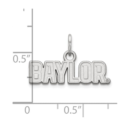 Sterling Silver Rhodium Plated Logoart Baylor University Extra Small Pendant