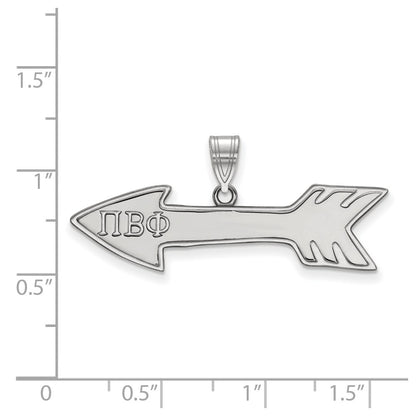 Sterling Silver Rhodium Plated Logoart Pi Beta Phi Sorority Symbol Medium Pendant