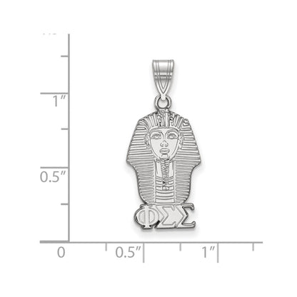 Sterling Silver Rhodium Plated Logoart Phi Sigma Sorority Symbol Medium Pendant