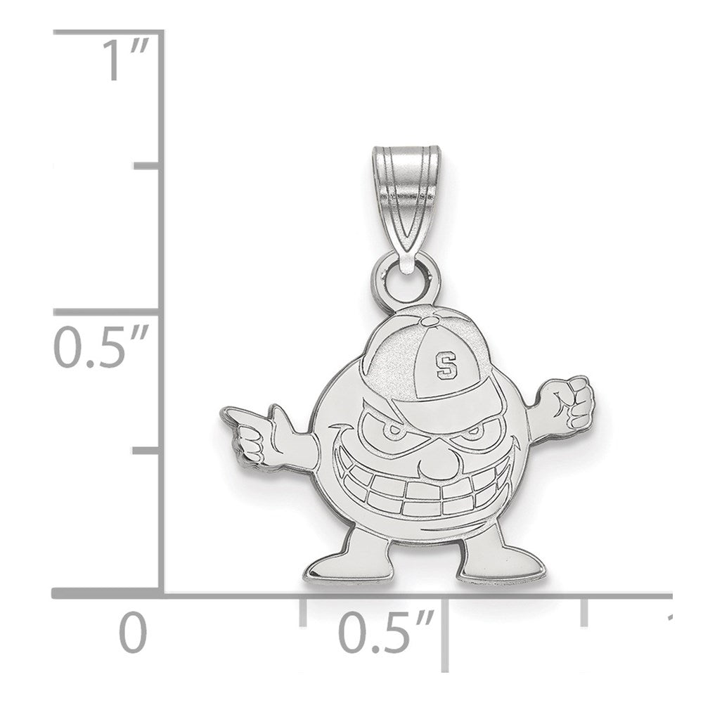 Sterling Silver Rhodium Plated Logoart Syracuse University Mascot Small Pendant