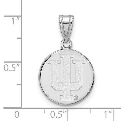 14K White Gold Logoart Indiana University I U Medium Disc Pendant