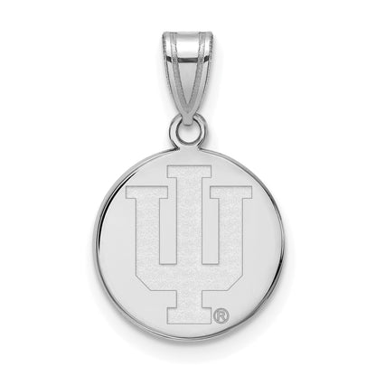 14K White Gold Logoart Indiana University I U Medium Disc Pendant