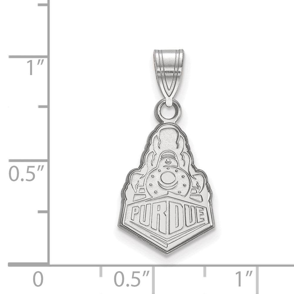 Sterling Silver Rhodium Plated Logoart Purdue University Boilermakers Train Logo Medium Pendant