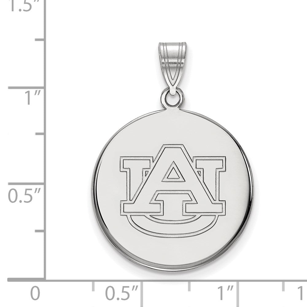 14K White Gold Logoart Auburn University Large Disc Pendant