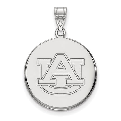 14K White Gold Logoart Auburn University Large Disc Pendant