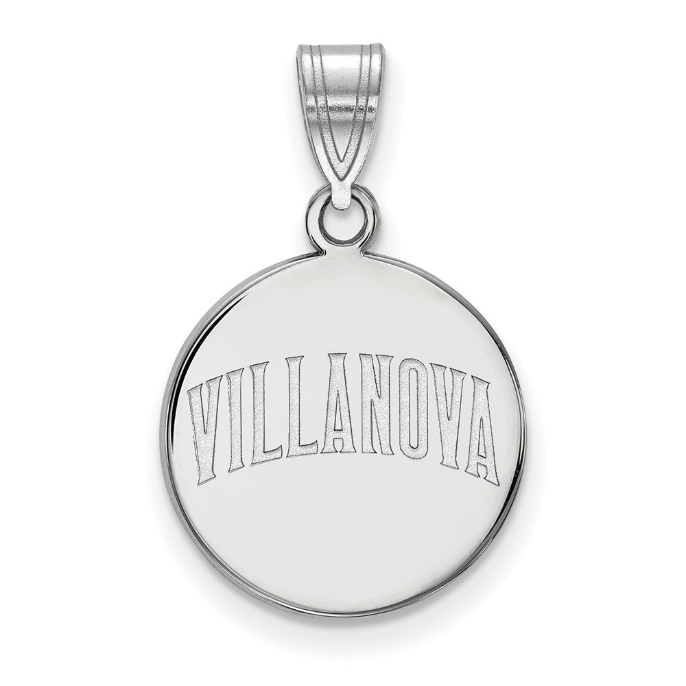 10K White Gold Logoart Villanova University Medium Disc Pendant