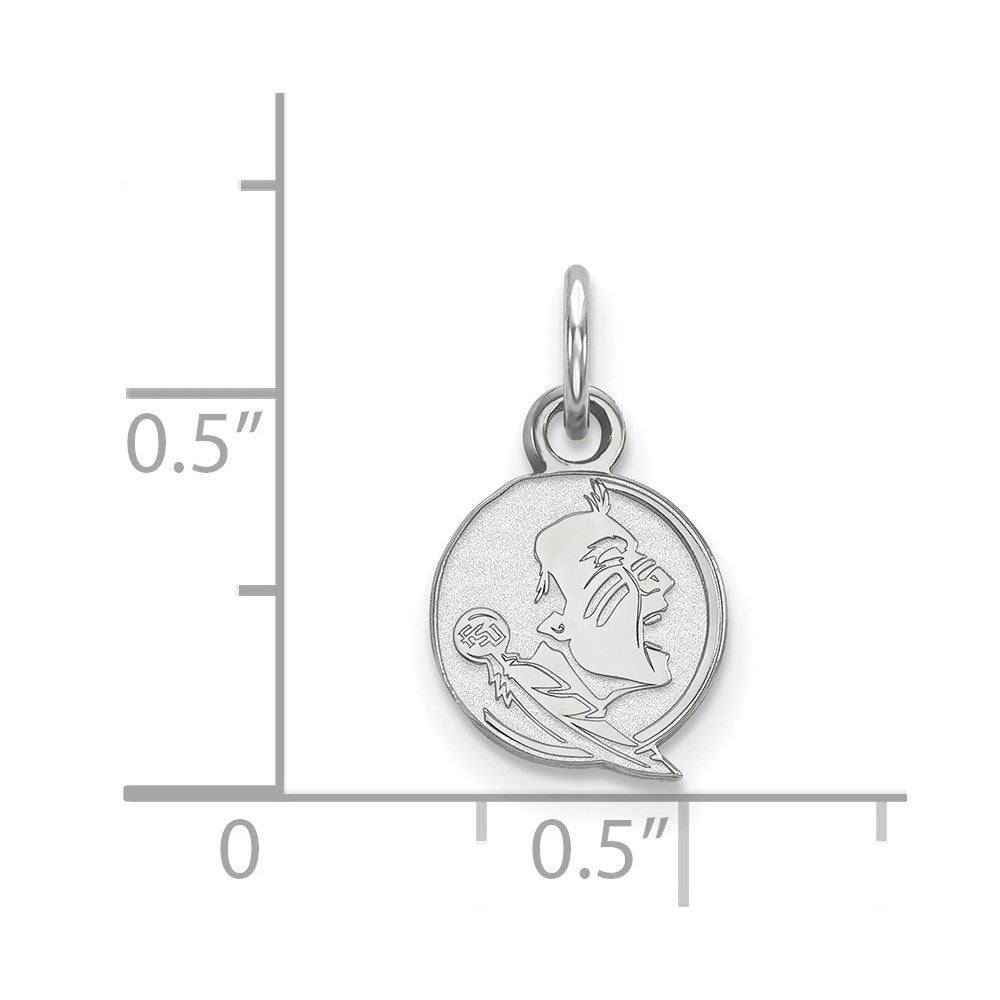 10K White Gold Logoart Florida State University Seminole Extra Small Pendant