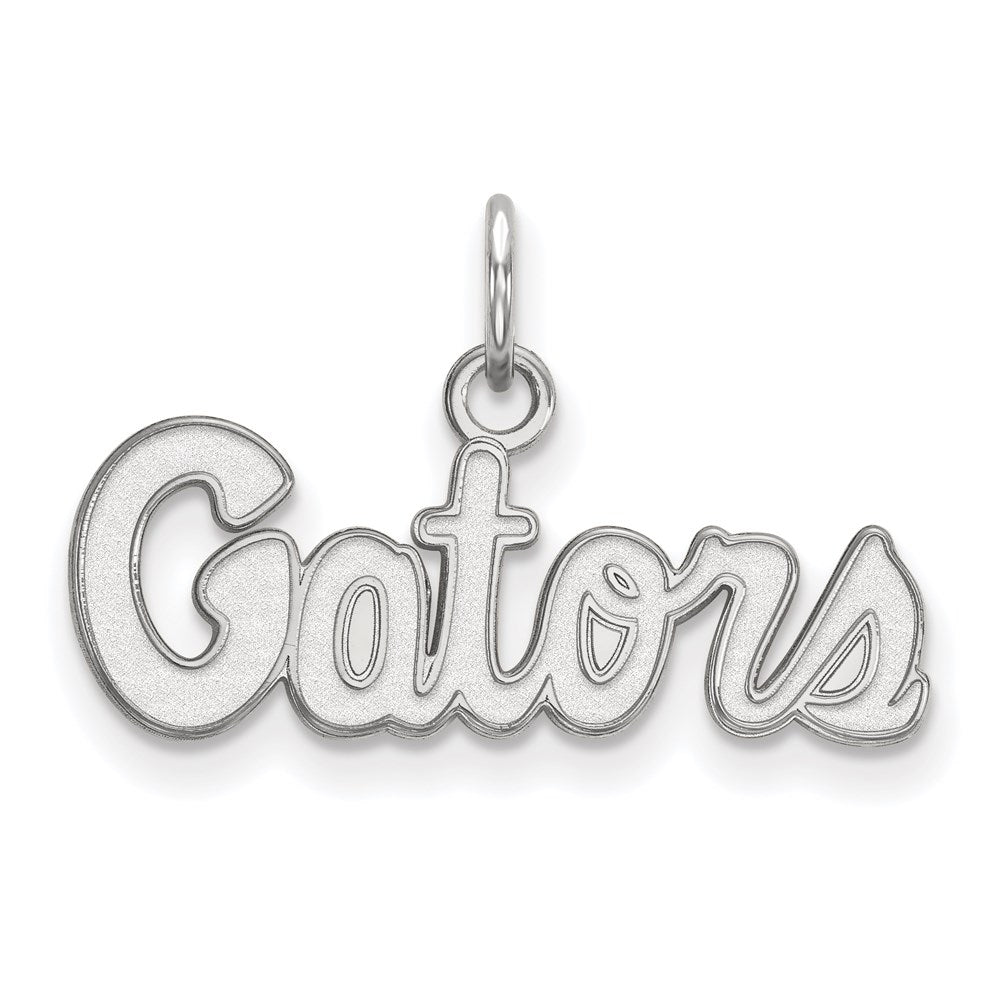 10K White Gold Logoart University Of Florida Gators Script Extra Small Pendant