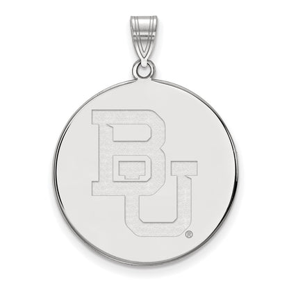 10K White Gold Logoart Baylor University Bears Extra Large Disc Pendant