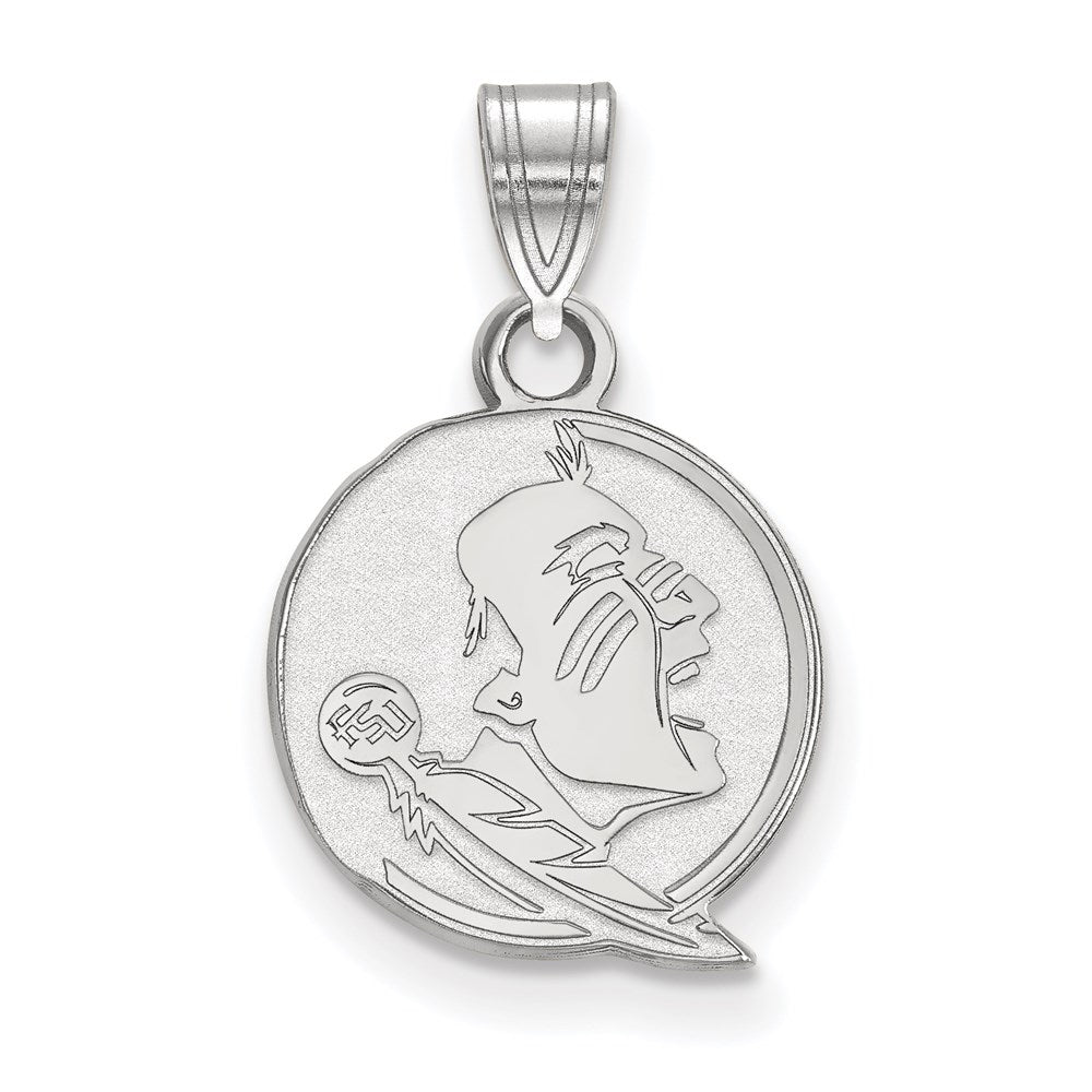 Sterling Silver Rhodium Plated Logoart Florida State University Seminole Small Pendant