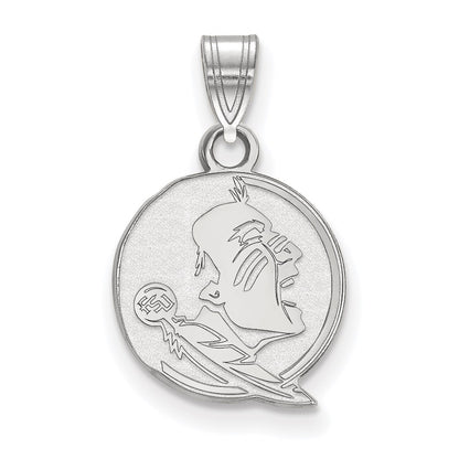 Sterling Silver Rhodium Plated Logoart Florida State University Seminole Small Pendant