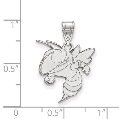 10K White Gold Logoart Georgia Institute Of Technology Yellow Jacket Large Pendant