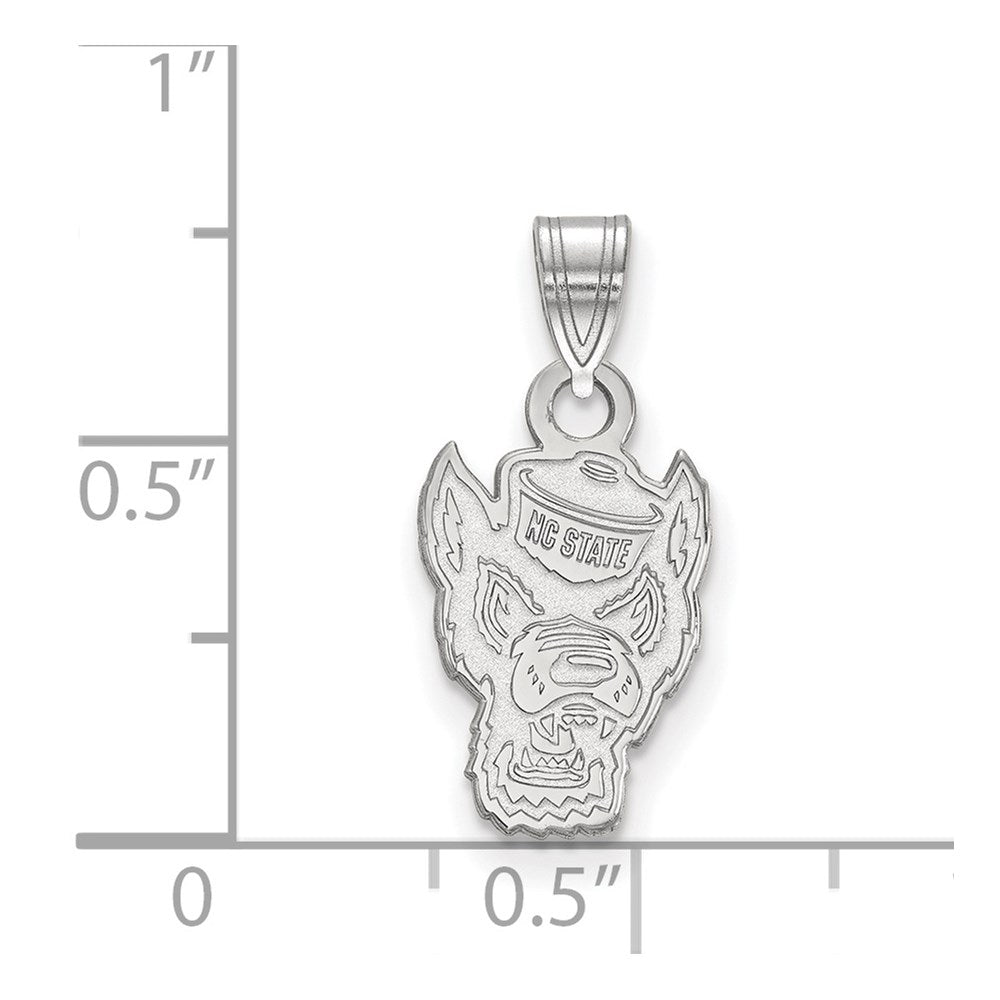 10K White Gold Logoart North Carolina State University Wolf Small Pendant