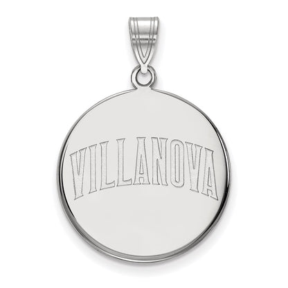 Sterling Silver Rhodium Plated Logoart Villanova University Large Disc Pendant