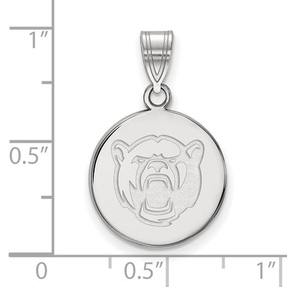 14K White Gold Logoart Baylor University Medium Disc Pendant