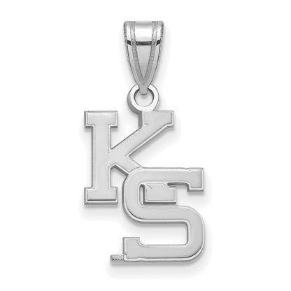 10K White Gold Logoart Kansas State University K S Medium Pendant