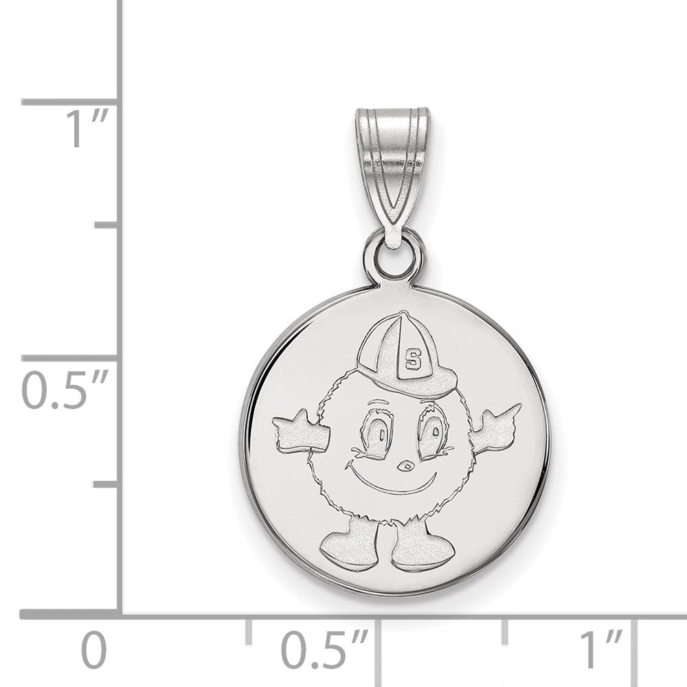 14K White Gold Logoart Syracuse University Mascot Medium Disc Pendant
