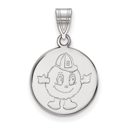 14K White Gold Logoart Syracuse University Mascot Medium Disc Pendant