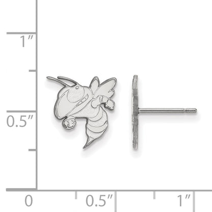 14K White Gold Logoart Georgia Institute Of Technology Yellow Jacket Small Post Earrings