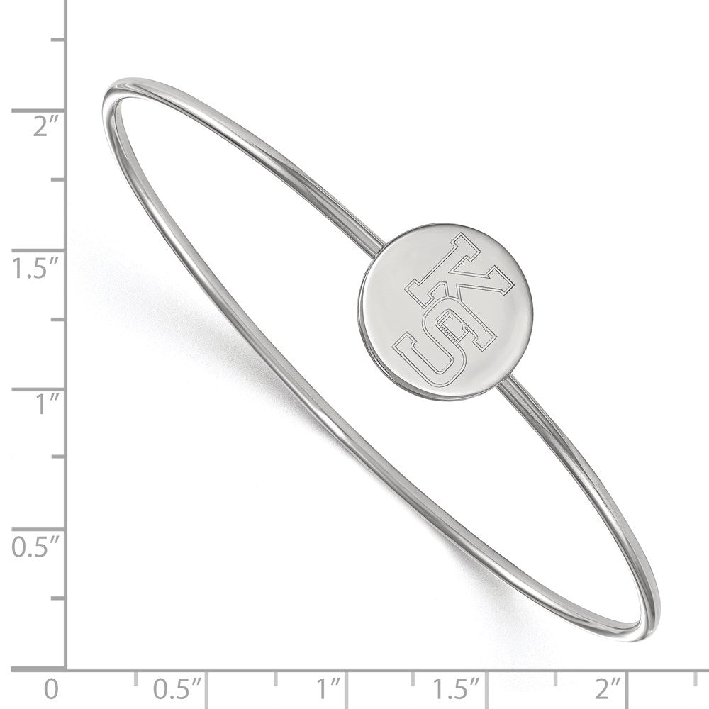 Sterling Silver Rh Plated Logoart Kansas State University Bangle Slip On
