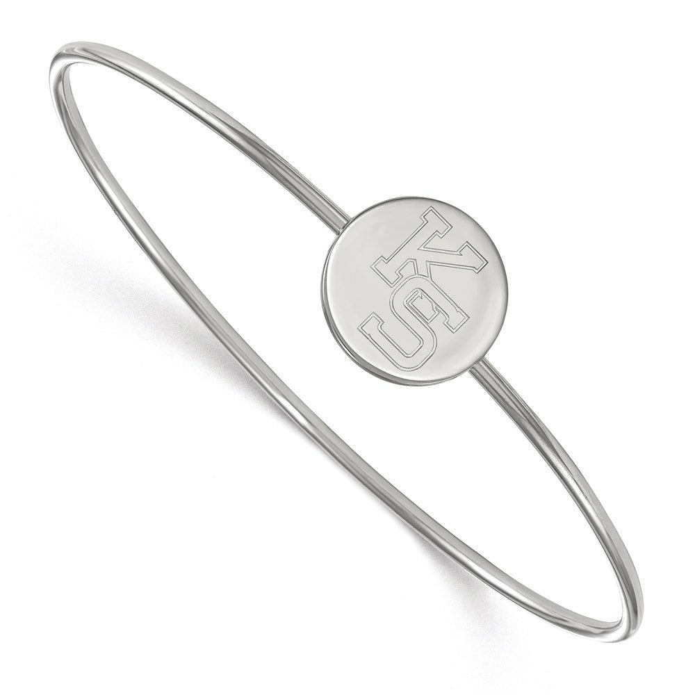 Sterling Silver Rh Plated Logoart Kansas State University Bangle Slip On
