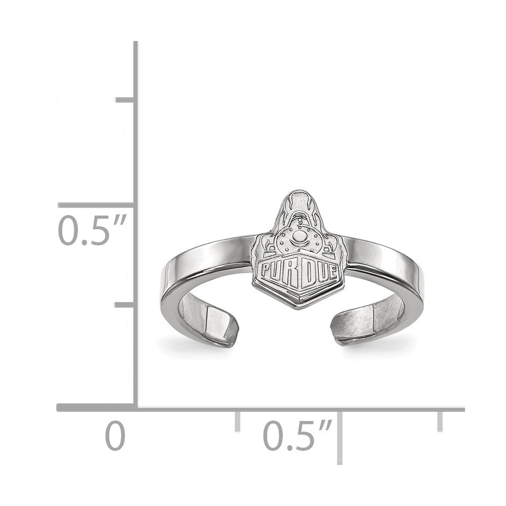 Sterling Silver Rhodium Plated Logoart Purdue University Boilermakers Train Logo Toe Ring
