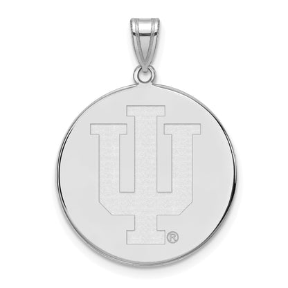 14K White Gold Logoart Indiana University I U Extra Large Disc Pendant