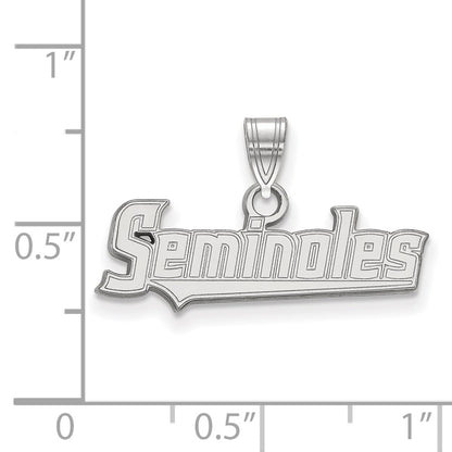 10K White Gold Logoart Florida State University Seminoles Script Small Pendant