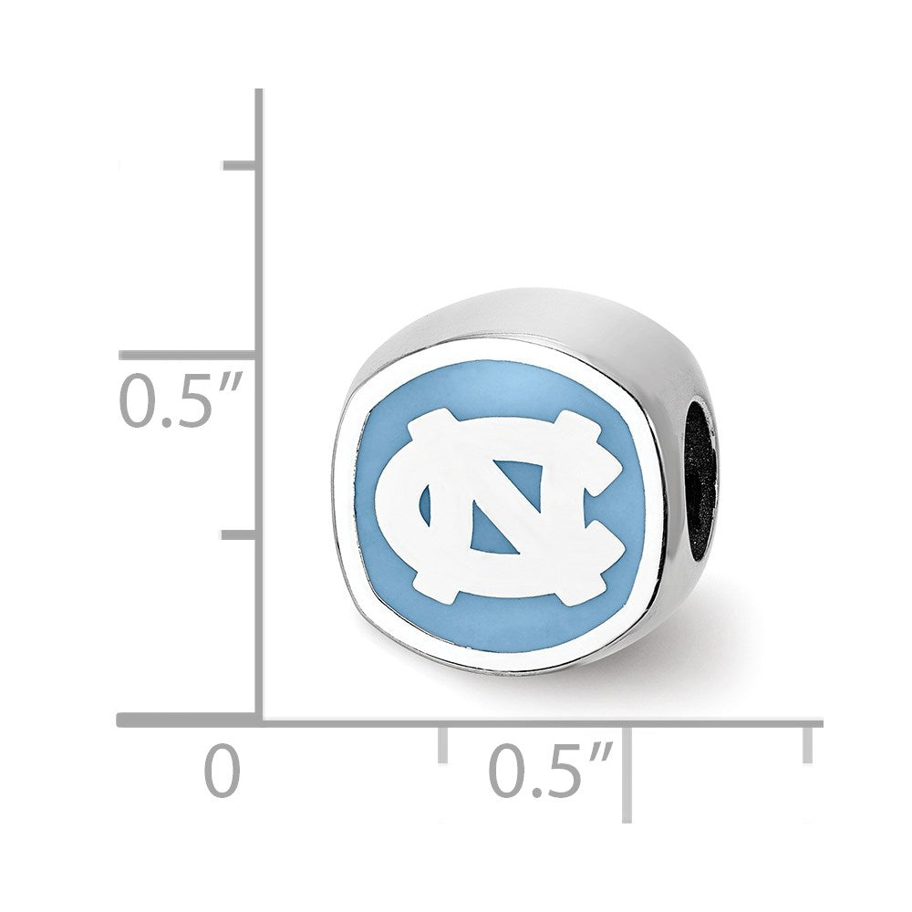 Sterling Silver Rhod-Pltd Logoart U. of N. Carolina Enamel Bead