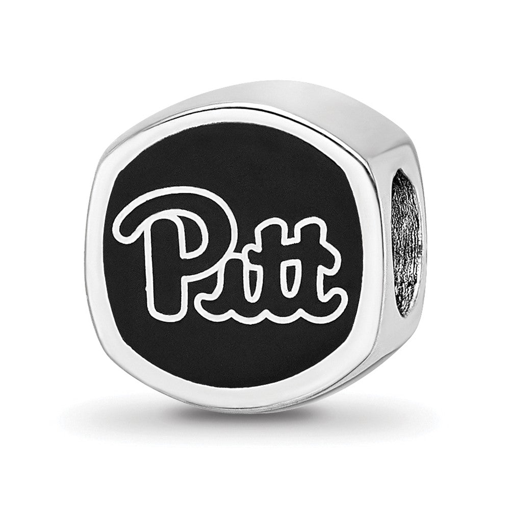 Sterling Silver Rhod-Pltd Logoart U. of Pittsburgh Enamel Logo Bead