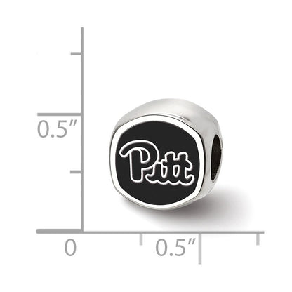 Sterling Silver Rhod-Pltd Logoart U. of Pittsburgh Enamel Logo Bead