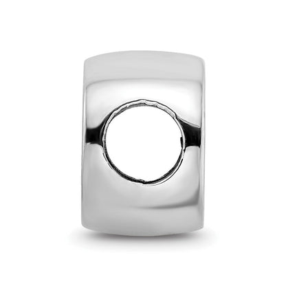 Sterling Silver Rhod-Pltd Logoart University of Wisconsin Enamel Bead