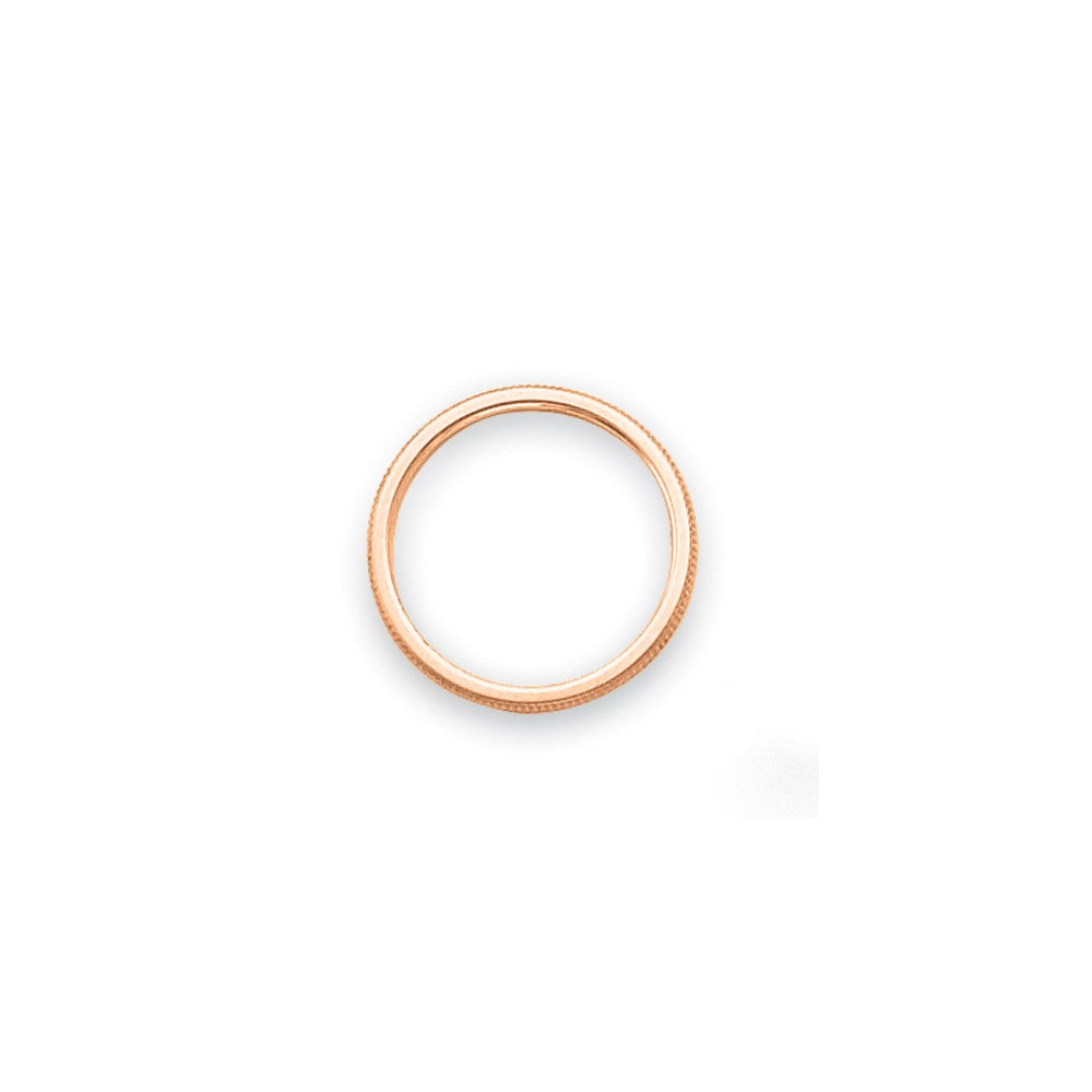 10k Rose-Gold 1.5mm Milgrain Stackable Wedding Band Ring