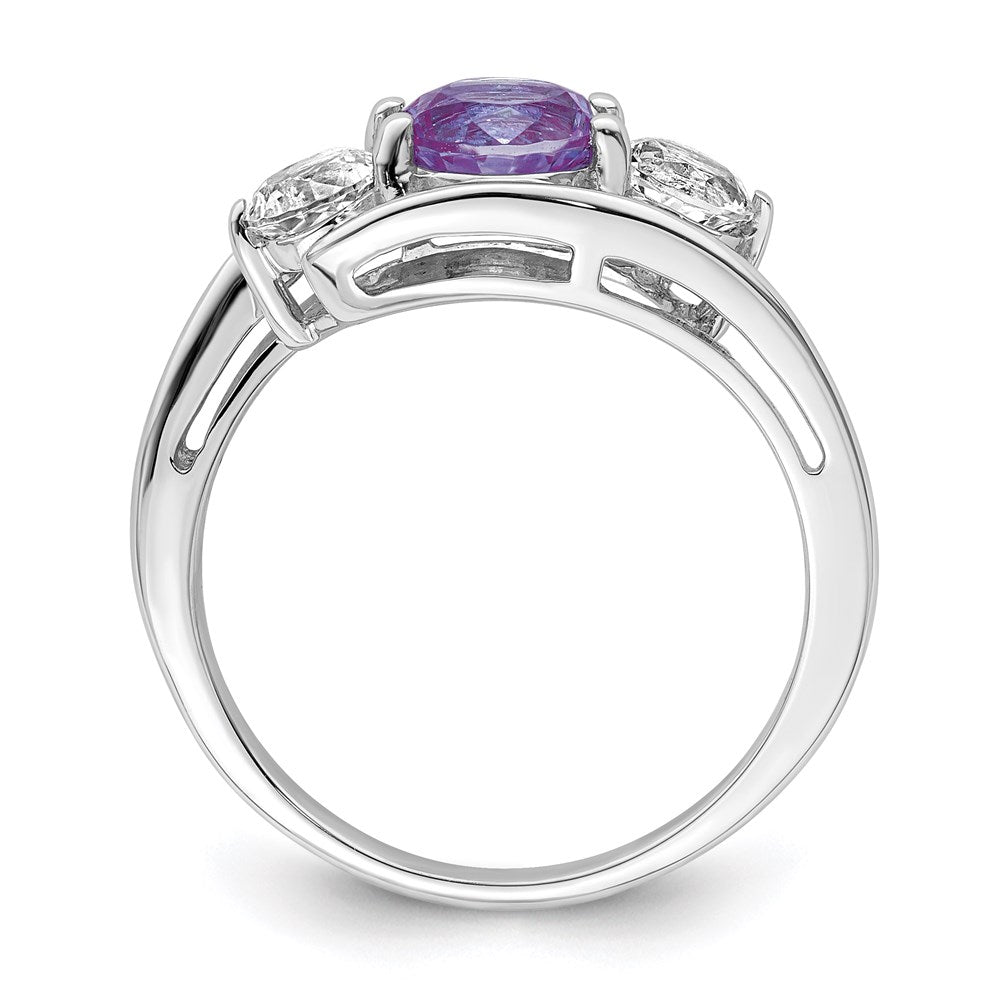10K White Gold Survivor Collection Clear/Purple Swarovski Topaz Sue Ring