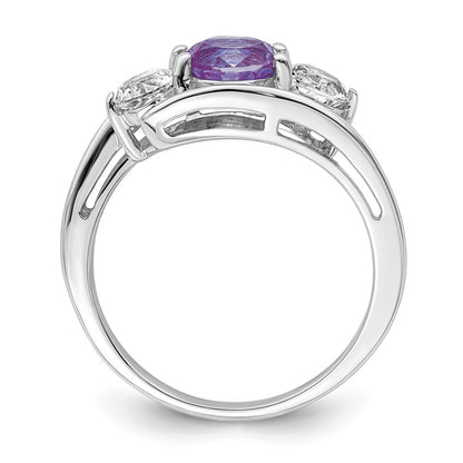 10K White Gold Survivor Collection Clear/Purple Swarovski Topaz Sue Ring