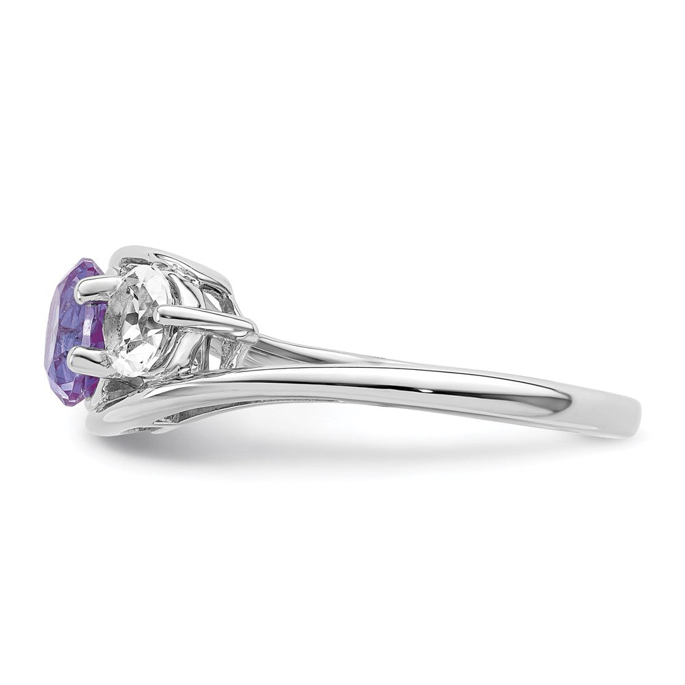 10K White Gold Survivor Collection Clear/Purple Swarovski Topaz Sue Ring