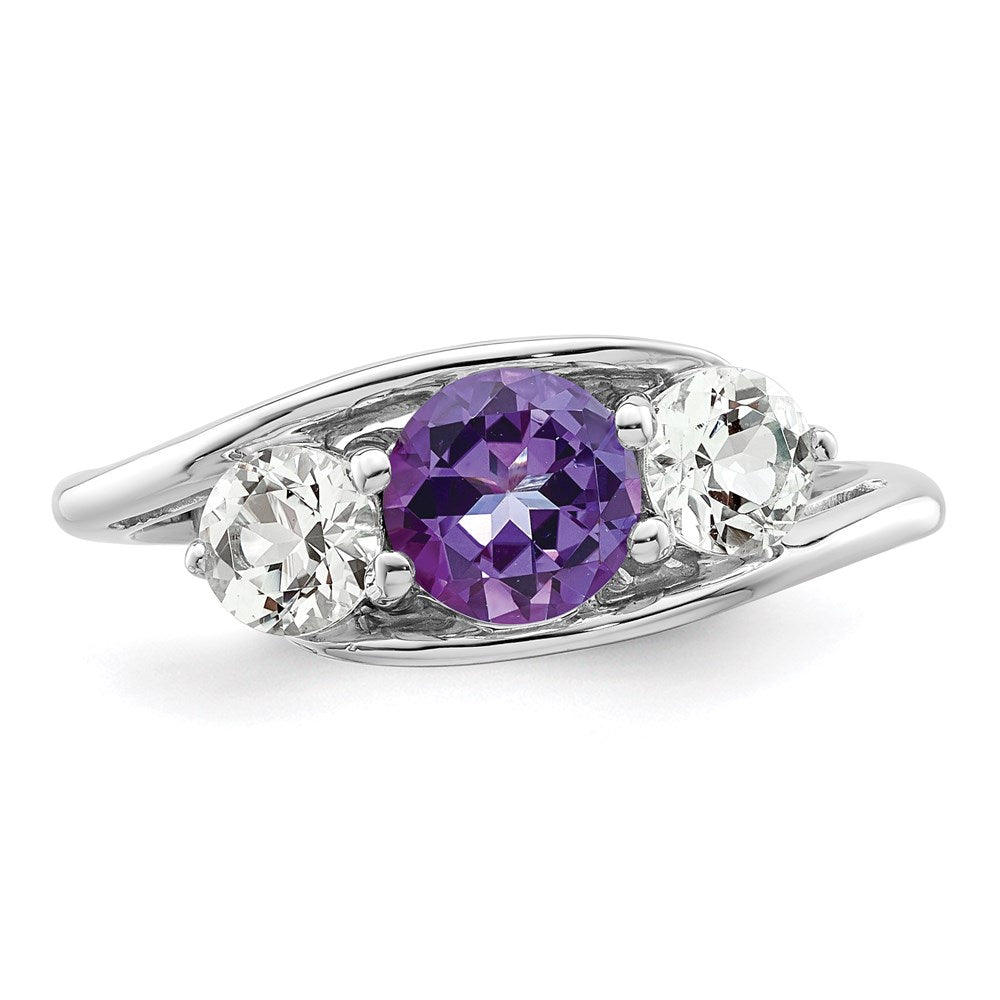 10K White Gold Survivor Collection Clear/Purple Swarovski Topaz Sue Ring