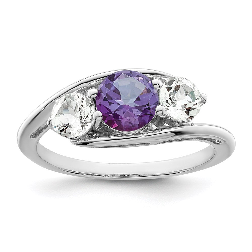 10K White Gold Survivor Collection Clear/Purple Swarovski Topaz Sue Ring