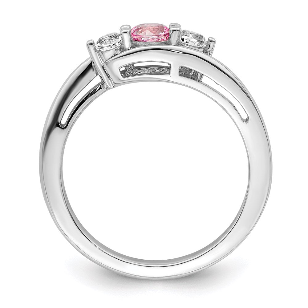 10K White Gold Survivor Collection Clear/Pink Swarovski Topaz Sue Ring