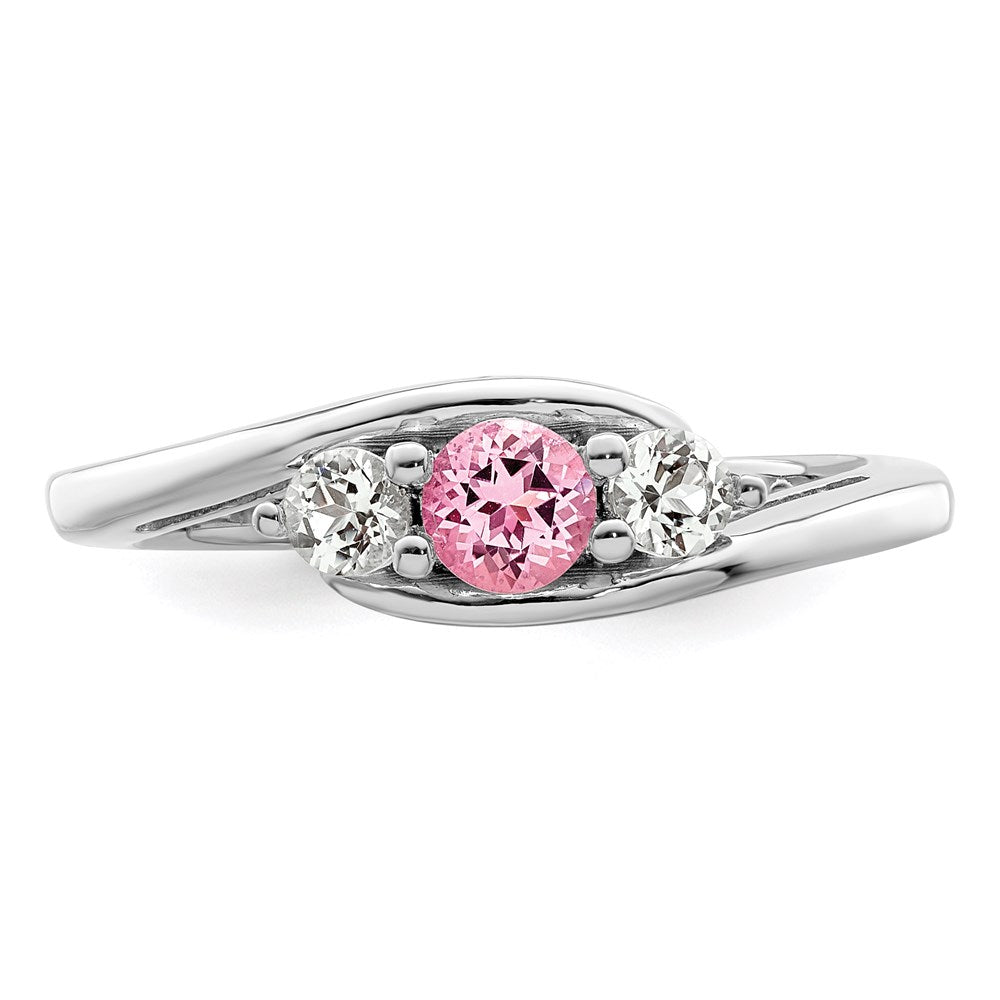 10K White Gold Survivor Collection Clear/Pink Swarovski Topaz Sue Ring