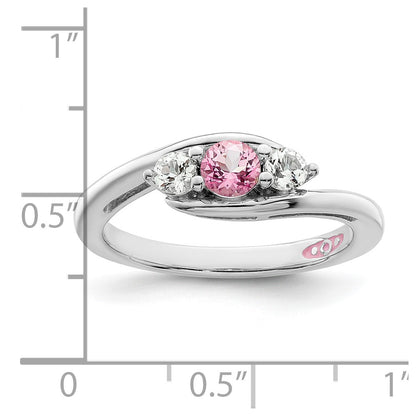 10K White Gold Survivor Collection Clear/Pink Swarovski Topaz Sue Ring
