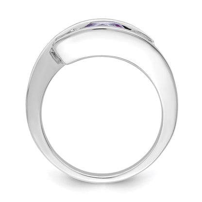 10k White Goldw Survivor Collection Clear/Purple Swarovski Topaz Journey Ring