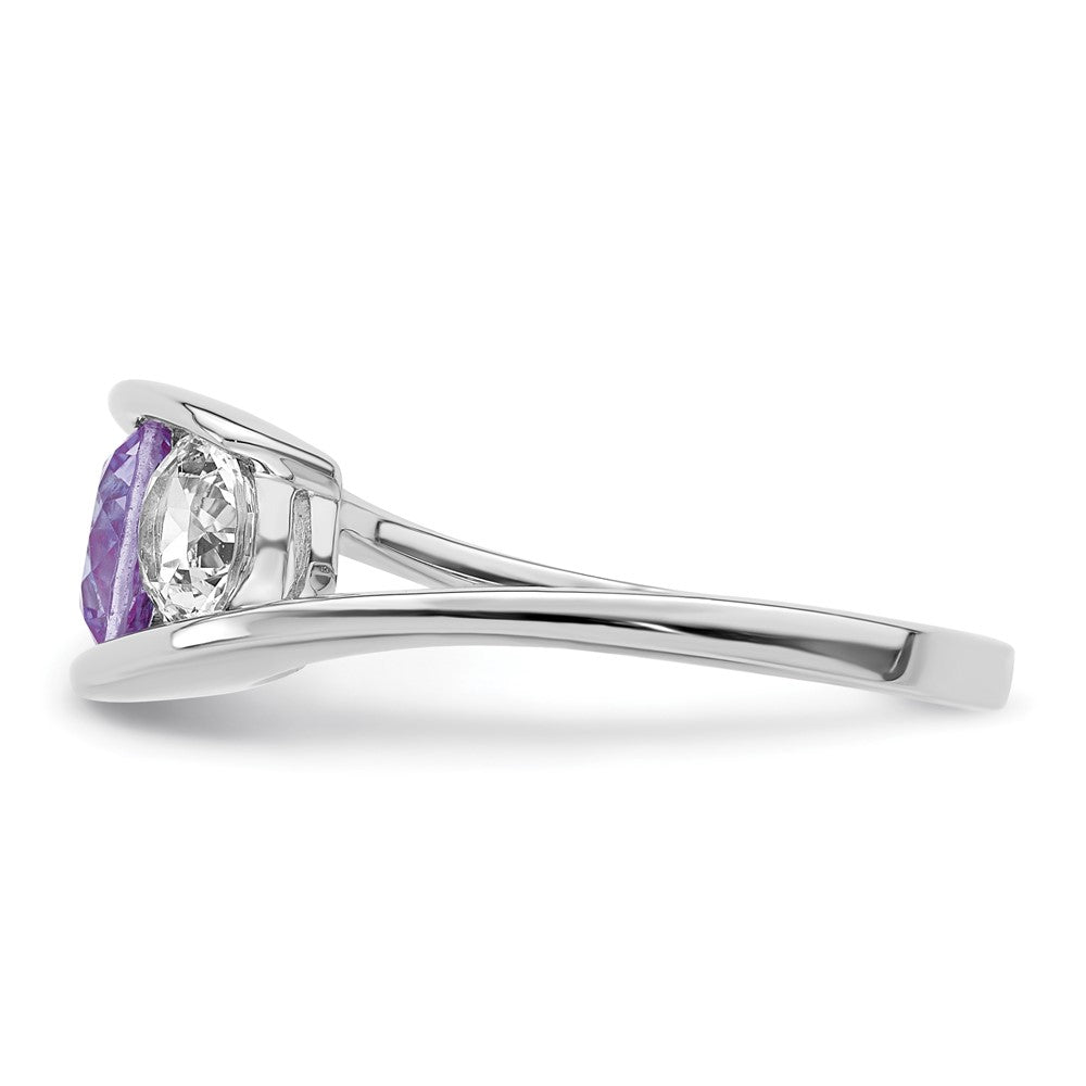 10k White Goldw Survivor Collection Clear/Purple Swarovski Topaz Journey Ring