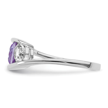 10k White Goldw Survivor Collection Clear/Purple Swarovski Topaz Journey Ring