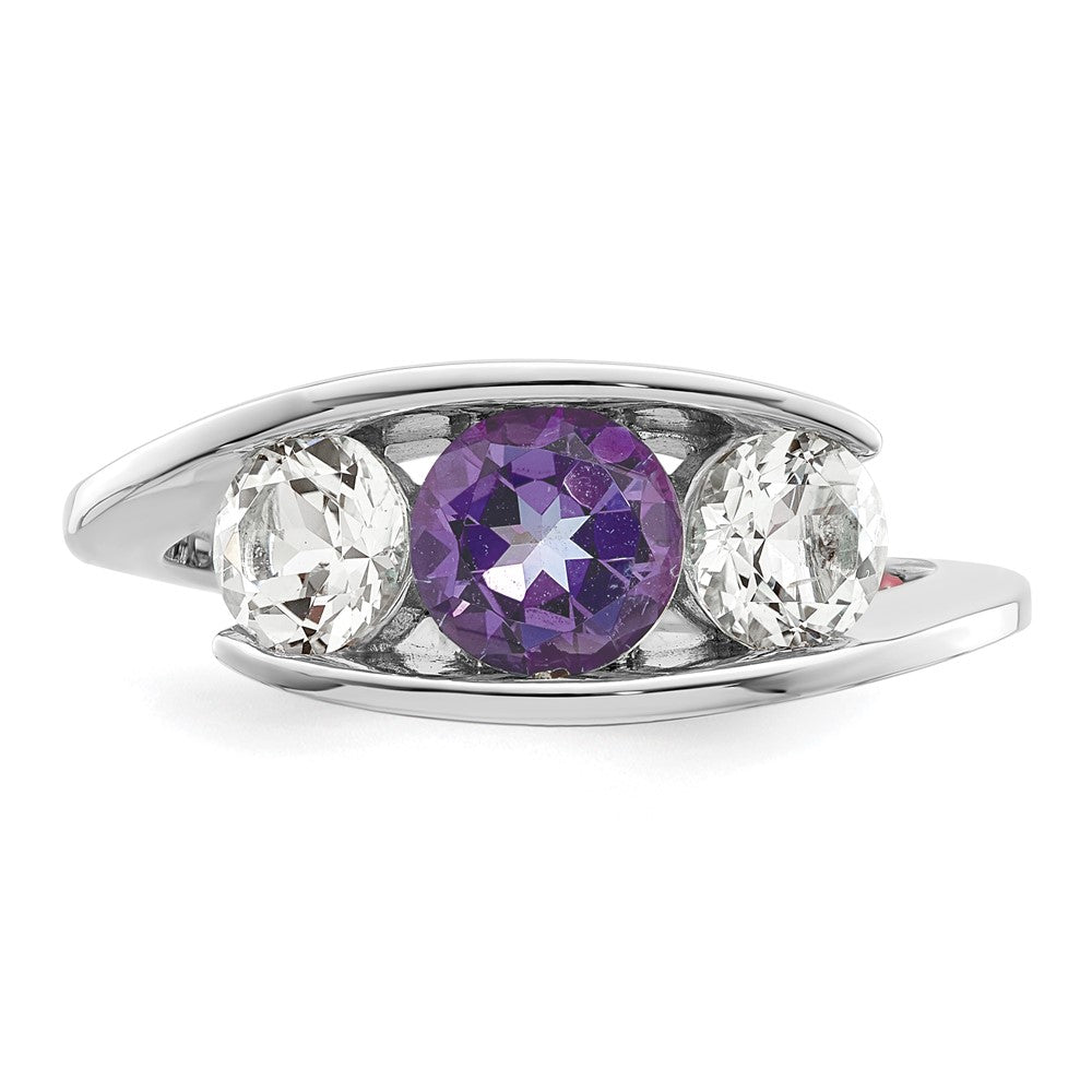 10k White Goldw Survivor Collection Clear/Purple Swarovski Topaz Journey Ring