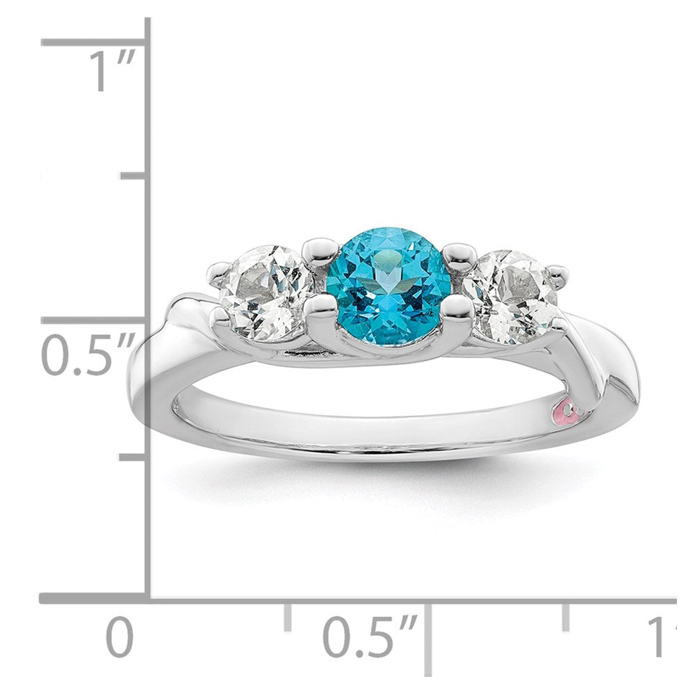 10k White Goldw Survivor Collection Clear u0026 Blue Swarovski Topaz Joanna Ring